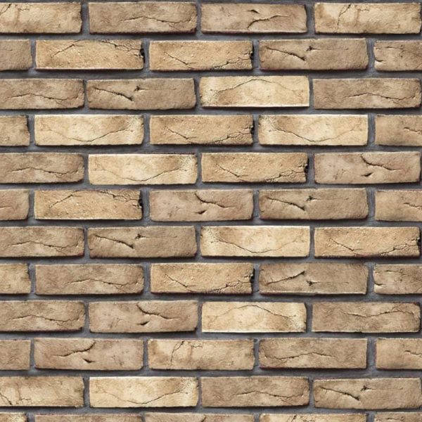 آجر رستیک الماس کرم قهوه ای